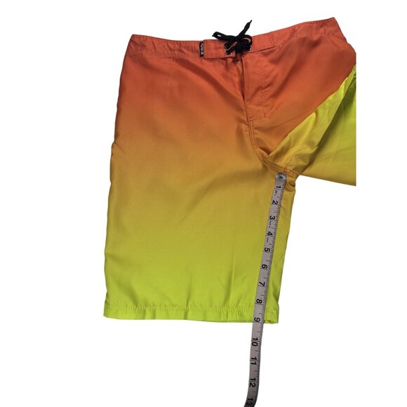 Hurley Boy's Gradient Orange/Yellow Swim Board Shorts Size 18/28 Back Pocket NEW - Picture 5 of 9